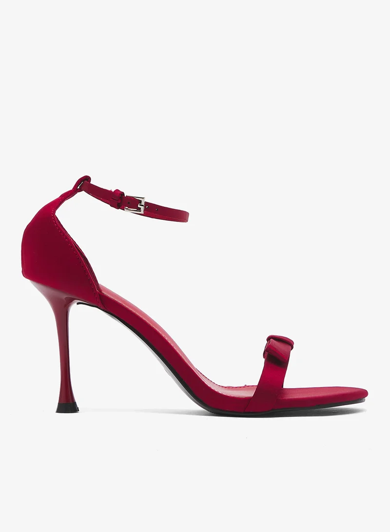 Bow Detail Satin High Heel Sandal